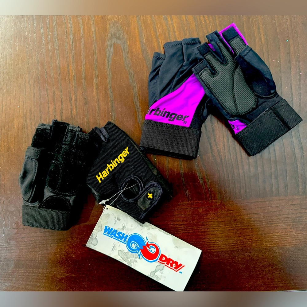 BRAND NEW WITH TAGS HARBINGER WASH & DRY WOMEN’S WORKOUT GLOVES 💪🏻🏋️💕
